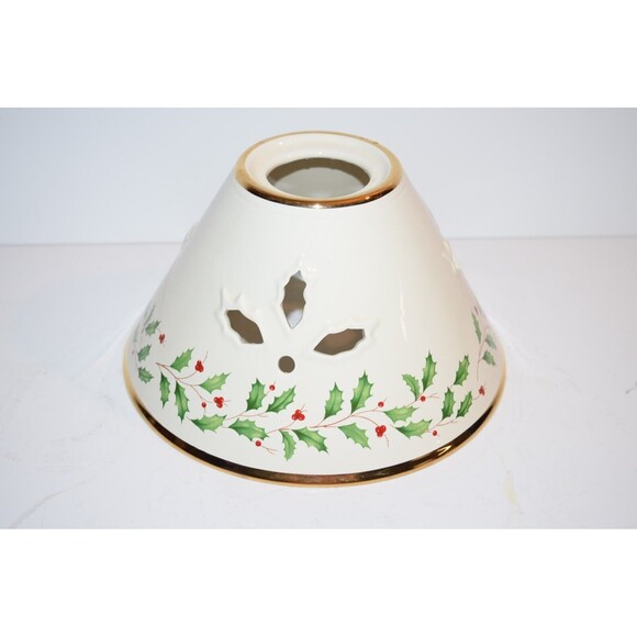 Lenox Holiday Votive Holly Berry Candle Shade Tea Light 6" tall replacement - Picture 2 of 13